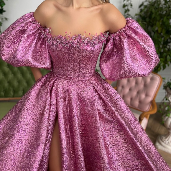 Teuta Matoshi Daydream Candy Brocade Gown - Picture 2 of 5